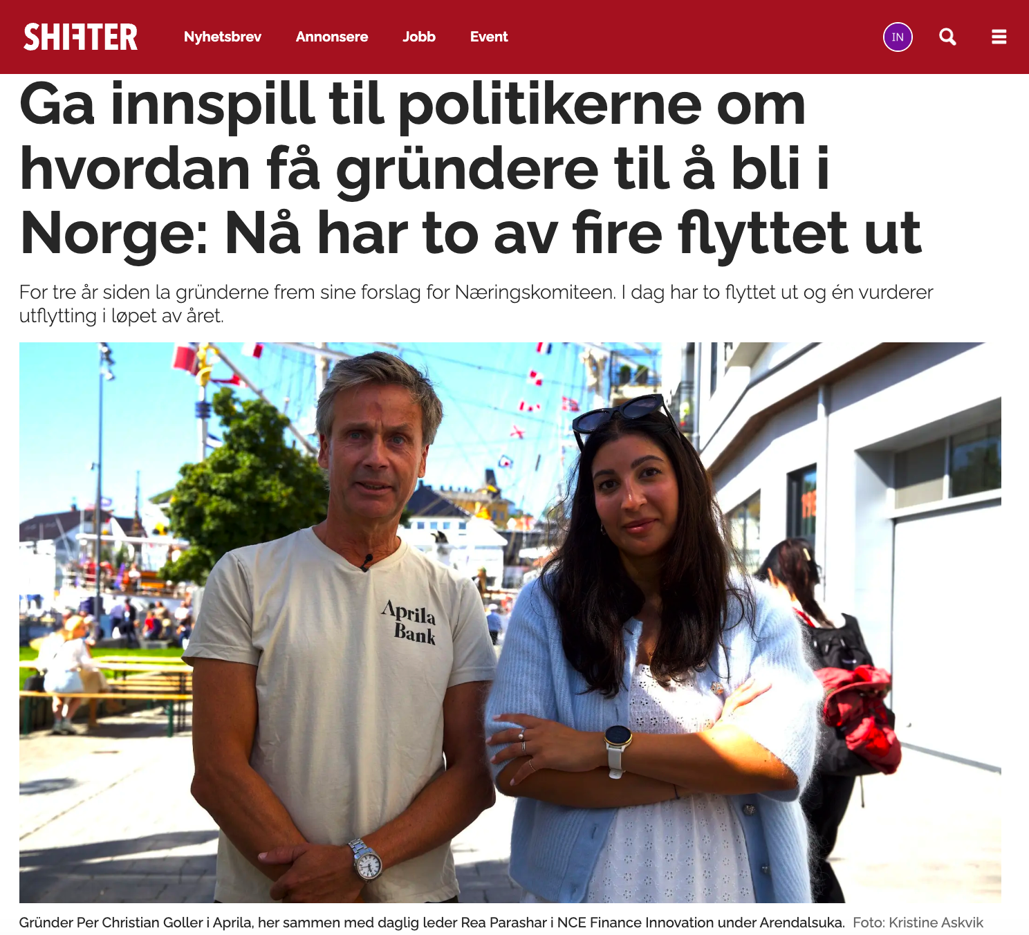 Shifter: Ga innspill til politikerne om hvordan få gründere til å bli i Norge